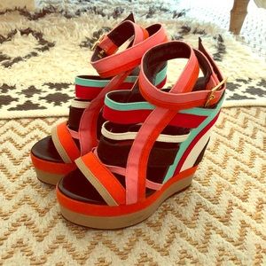 Pierre Hardy Multi Colored Canvas Wedges
